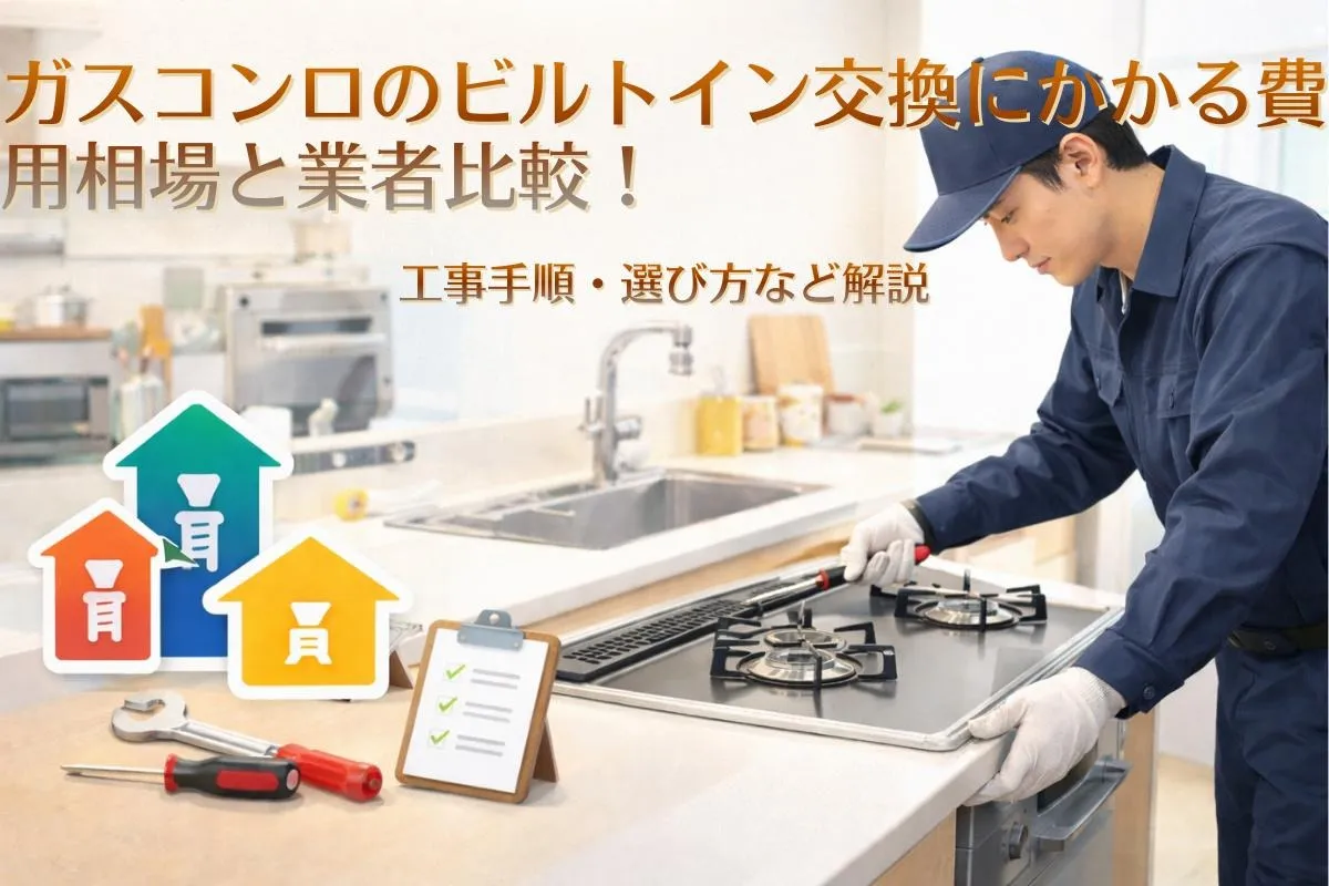ガスコンロのビルトイン交換にかかる費用相場と業者比較！工事手順・選び方など解説